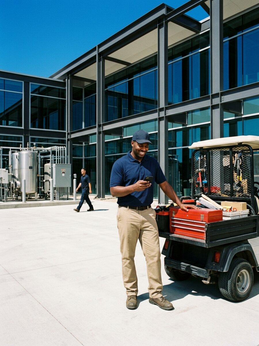 A modern facilities building